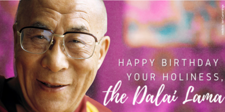 寫訊息給達賴喇嘛,恭賀90歲生日快樂!